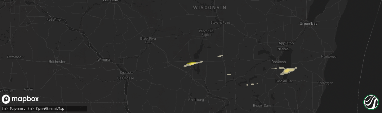 Hail map in Necedah, WI on March 6, 2016