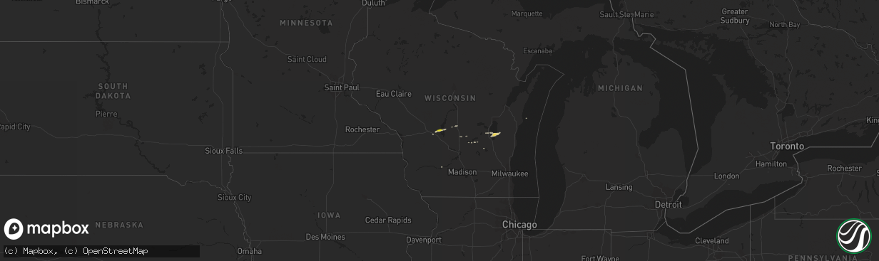 Hail map on March 6, 2016