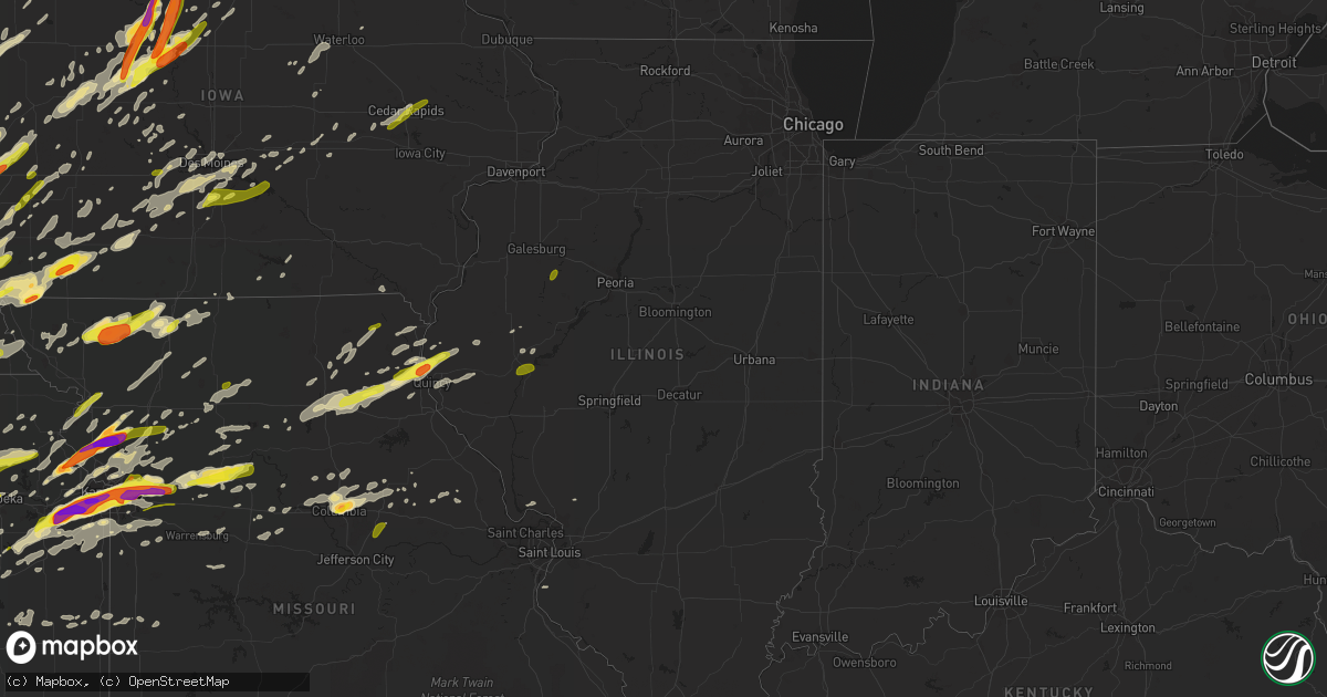 Hail map in Illinois on March 6, 2017