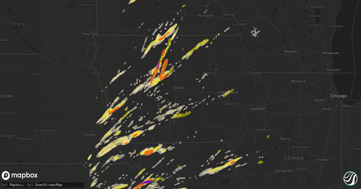 Hail map in Iowa on March 6, 2017