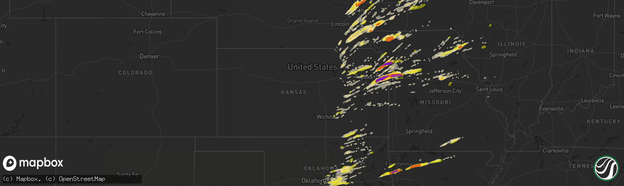 Hail map in Kansas on March 6, 2017