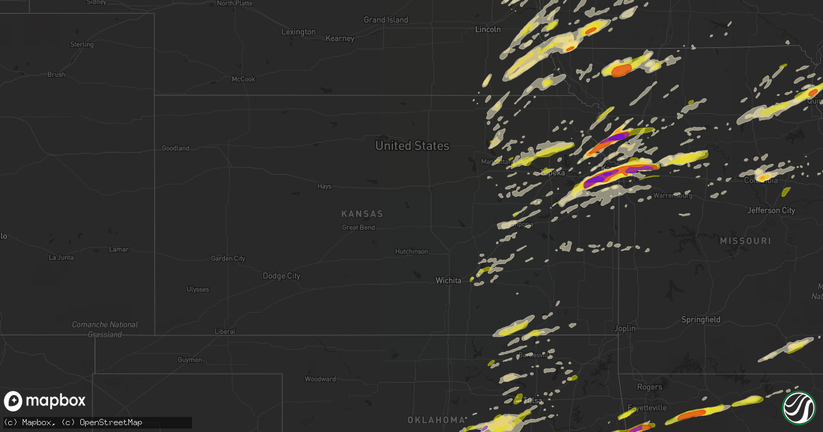 Hail map in Kansas on March 6, 2017