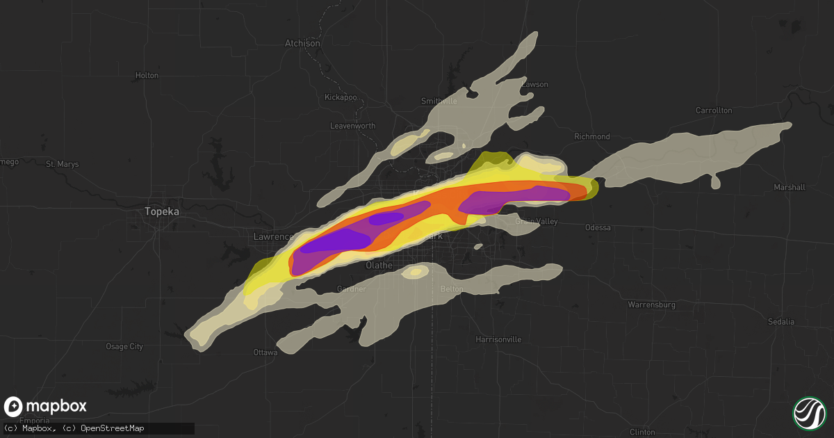 Hail map in Mission, KS on March 6, 2017