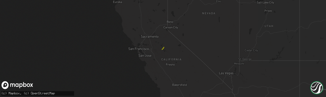 Hail map in California on March 6, 2019