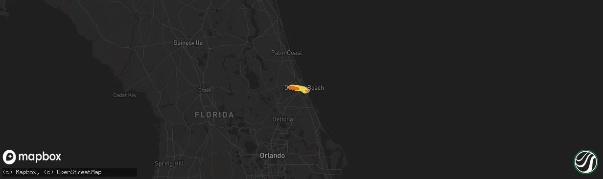 Hail map in Daytona Beach, FL on March 6, 2021