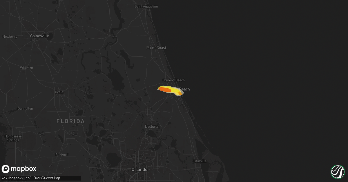 Hail map in Daytona Beach, FL on March 6, 2021