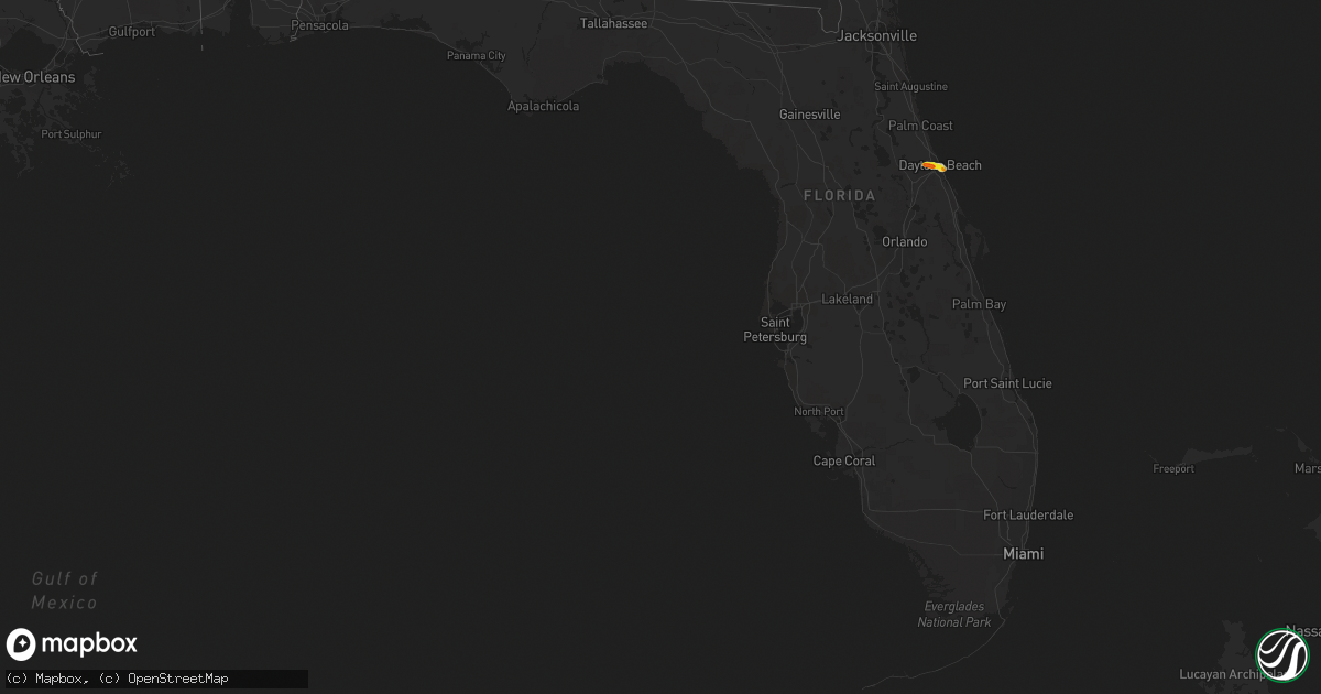 Hail map in Florida on March 6, 2021