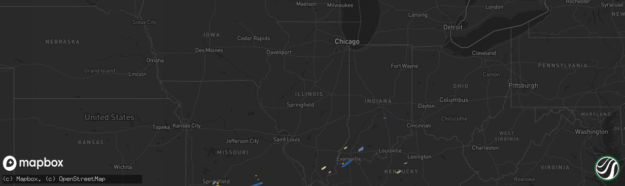 Hail map in Illinois on March 6, 2022