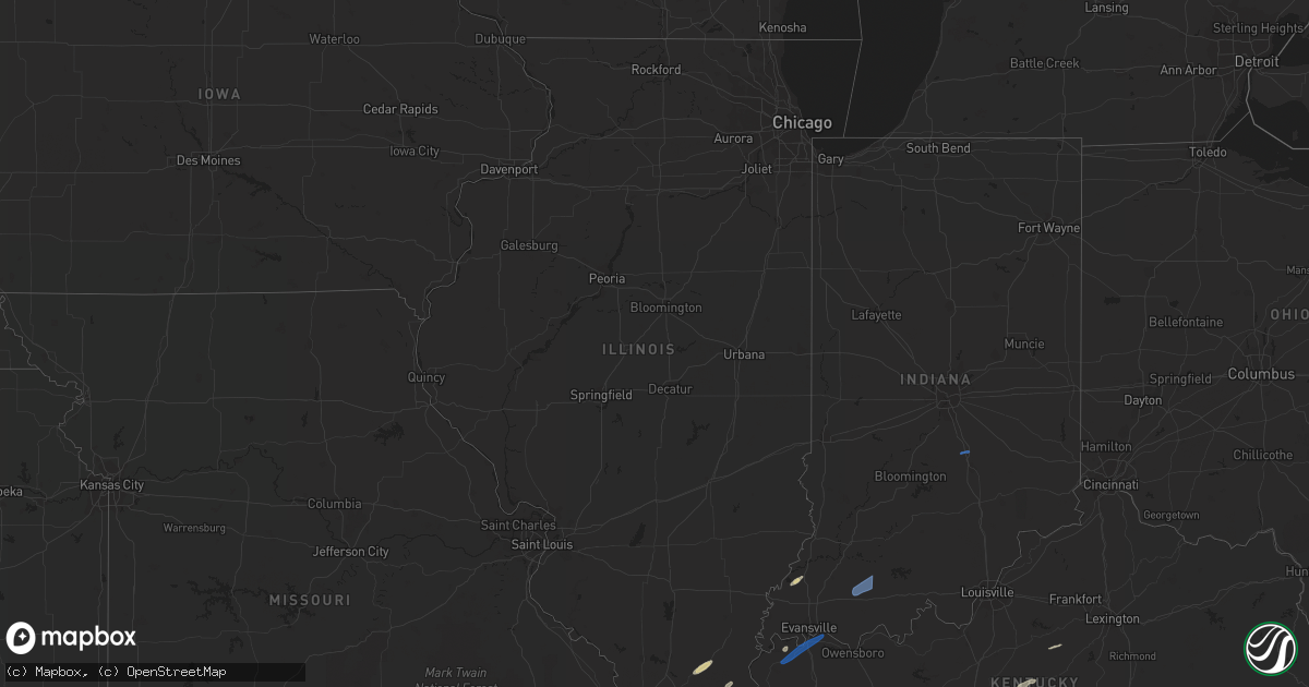Hail map in Illinois on March 6, 2022