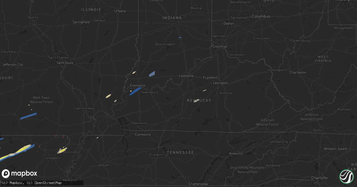 Hail map in Kentucky on March 6, 2022