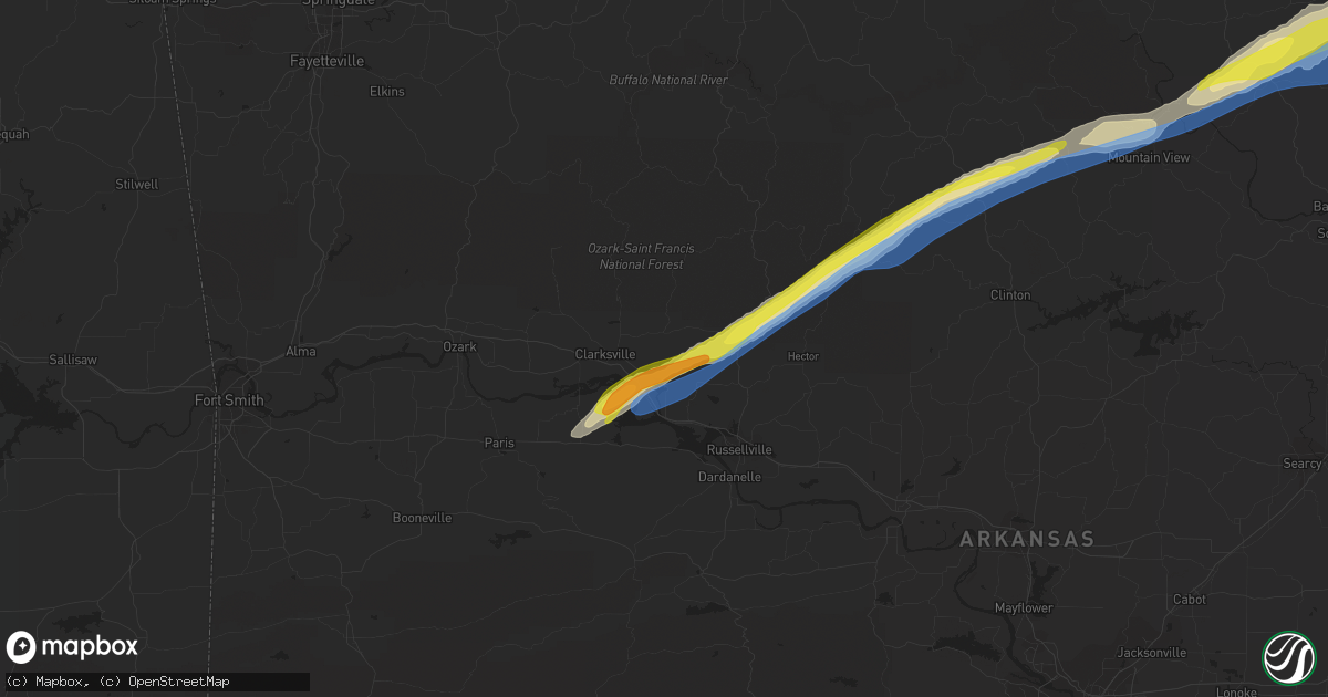 Hail map in Lamar, AR on March 6, 2022