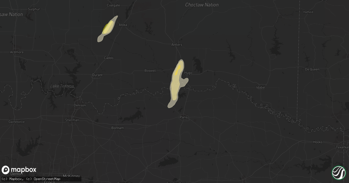 Hail map in Arthur City, TX on March 6, 2024