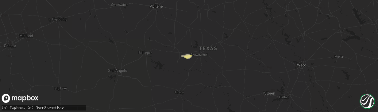Hail map in Bangs, TX on March 6, 2024