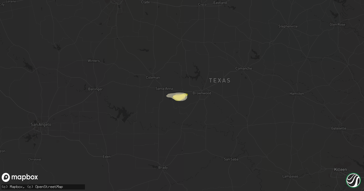 Hail map in Bangs, TX on March 6, 2024