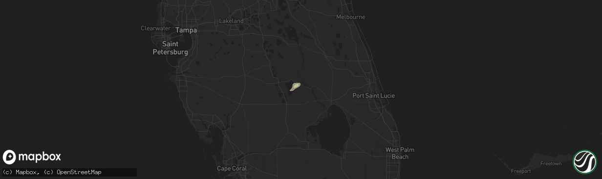 Hail map in Lorida, FL on March 6, 2024