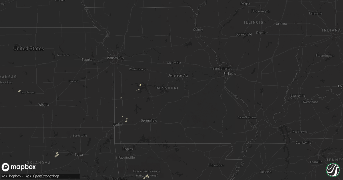 Hail map in Missouri on March 6, 2024