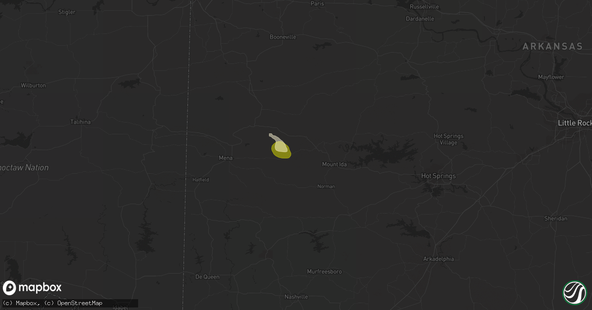 Hail map in Oden, AR on March 6, 2024