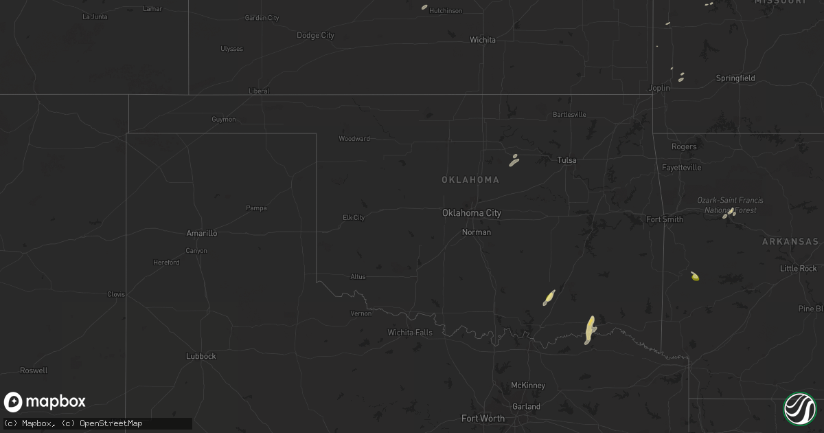 Hail map in Oklahoma on March 6, 2024