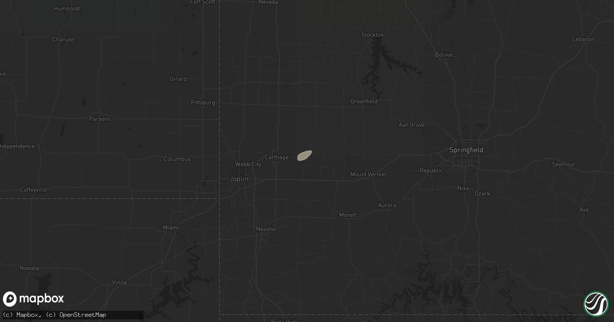 Hail map in Reeds, MO on March 6, 2024