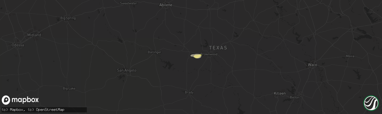 Hail map in Santa Anna, TX on March 6, 2024