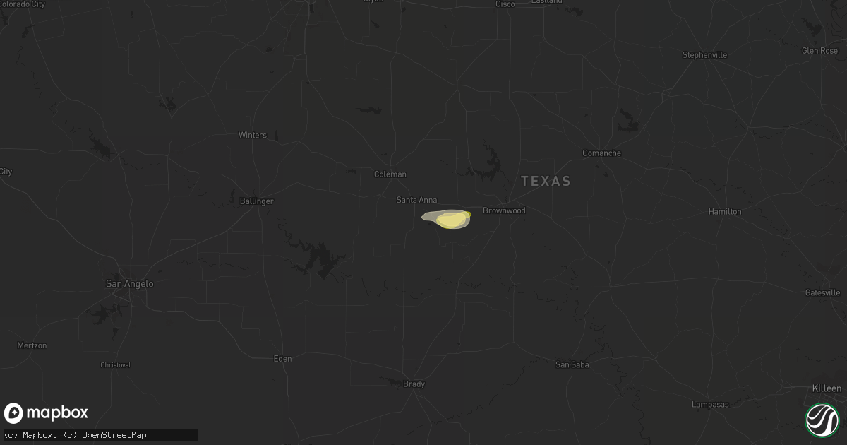 Hail map in Santa Anna, TX on March 6, 2024