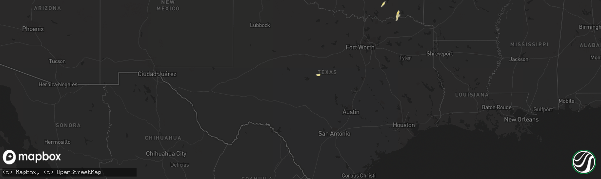 Hail map in Texas on March 6, 2024