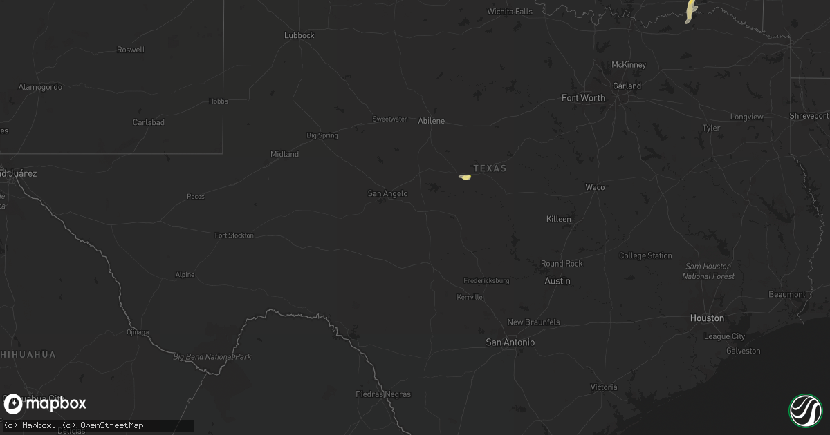 Hail map in Texas on March 6, 2024