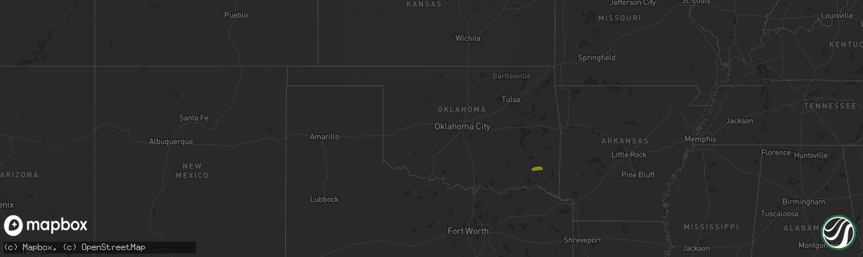 Hail map in Oklahoma on March 6, 2025