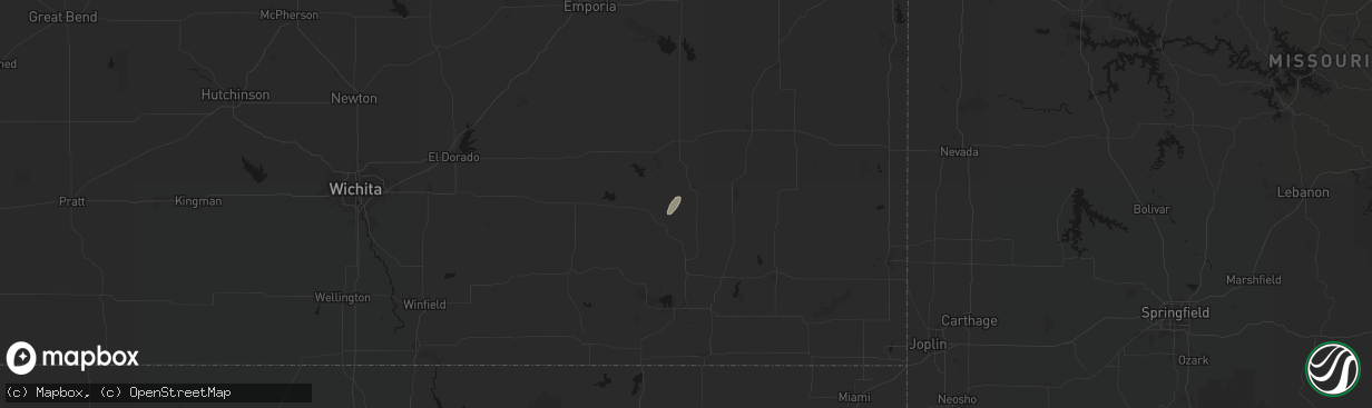 Hail map in Benedict, KS on March 6, 2026