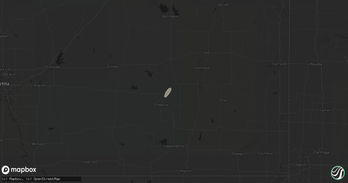 Hail map in Benedict, KS on March 6, 2026