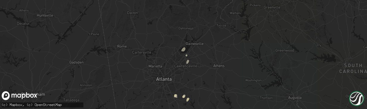 Hail map in Buford, GA on March 6, 2026