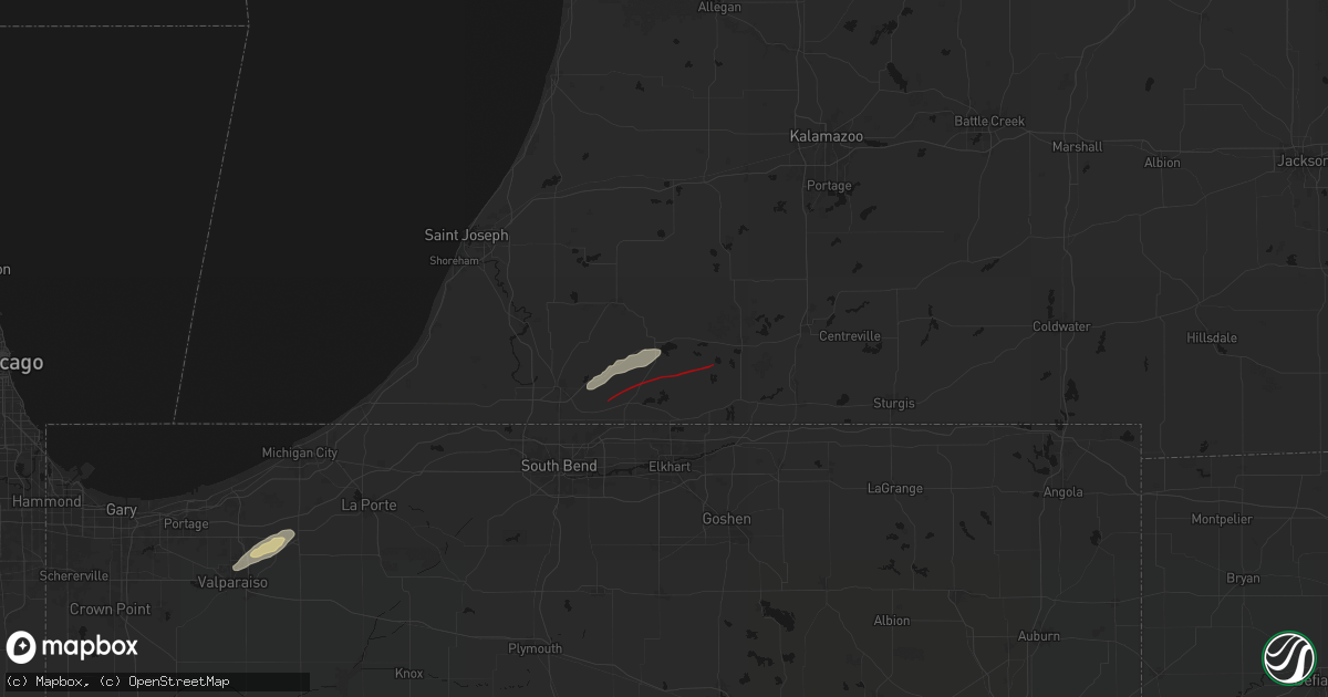 Hail map in Cassopolis, MI on March 6, 2026