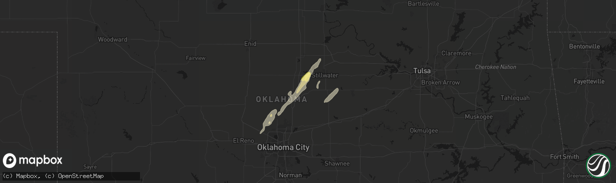 Hail map in Coyle, OK on March 6, 2026