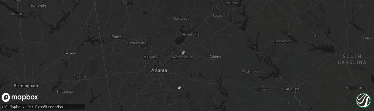 Hail map in Dacula, GA on March 6, 2026