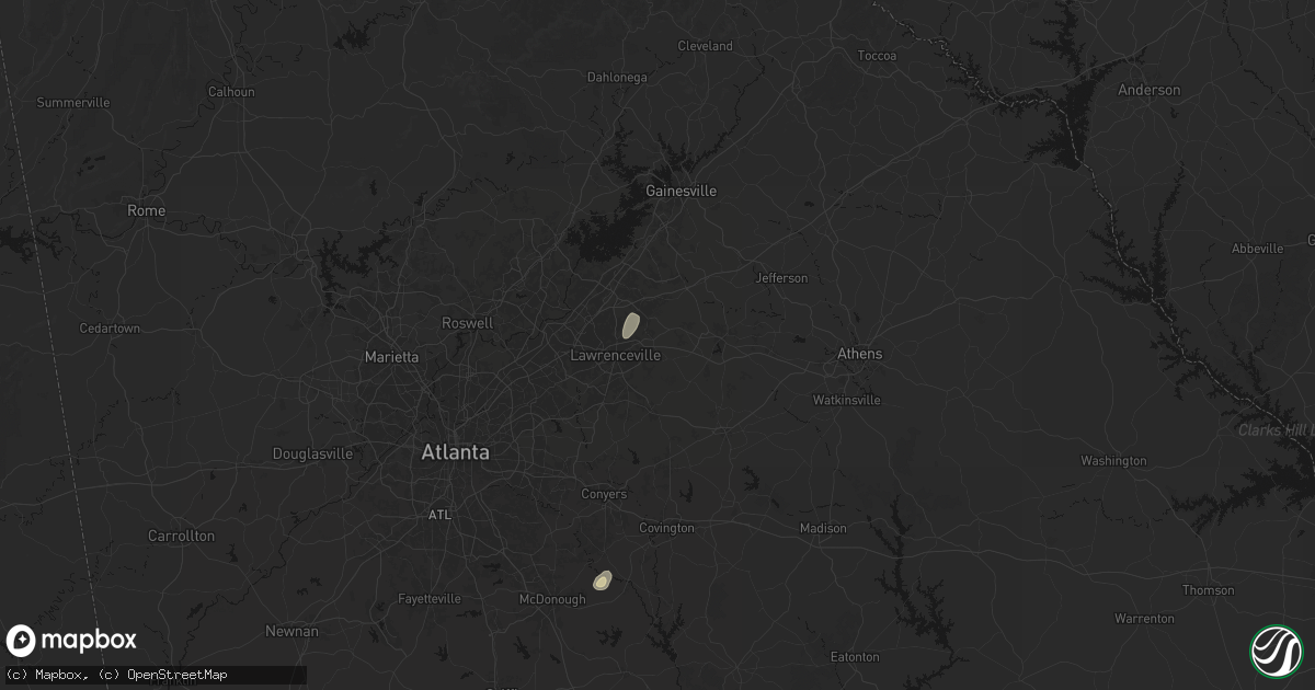 Hail map in Dacula, GA on March 6, 2026