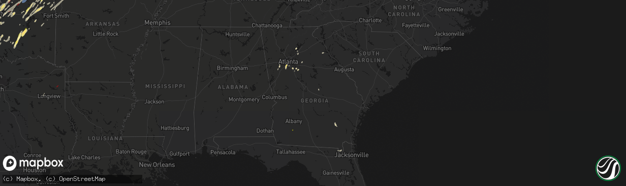 Hail map in Georgia on March 6, 2026