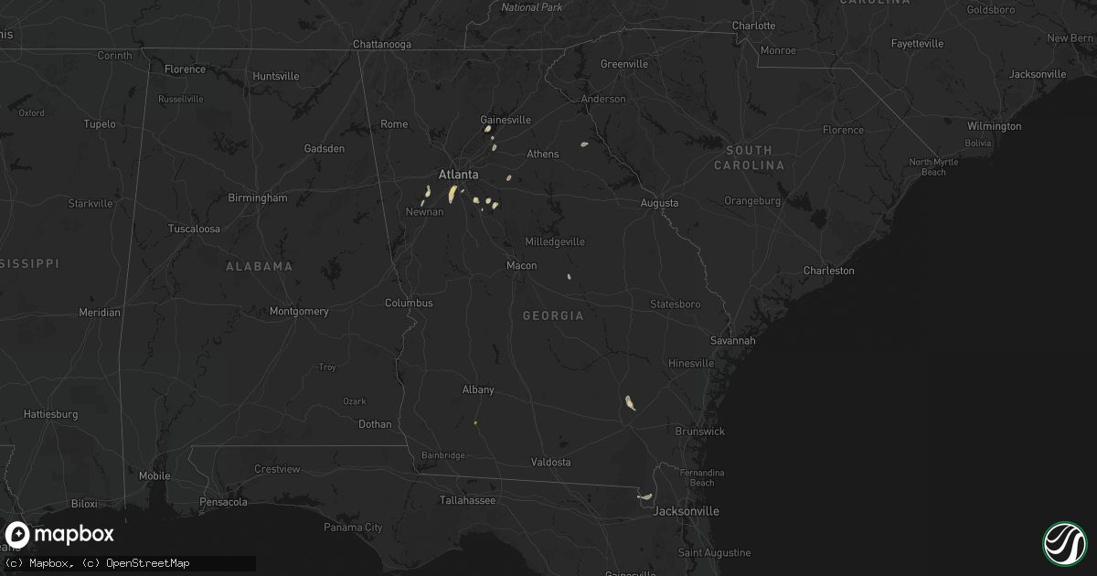 Hail map in Georgia on March 6, 2026