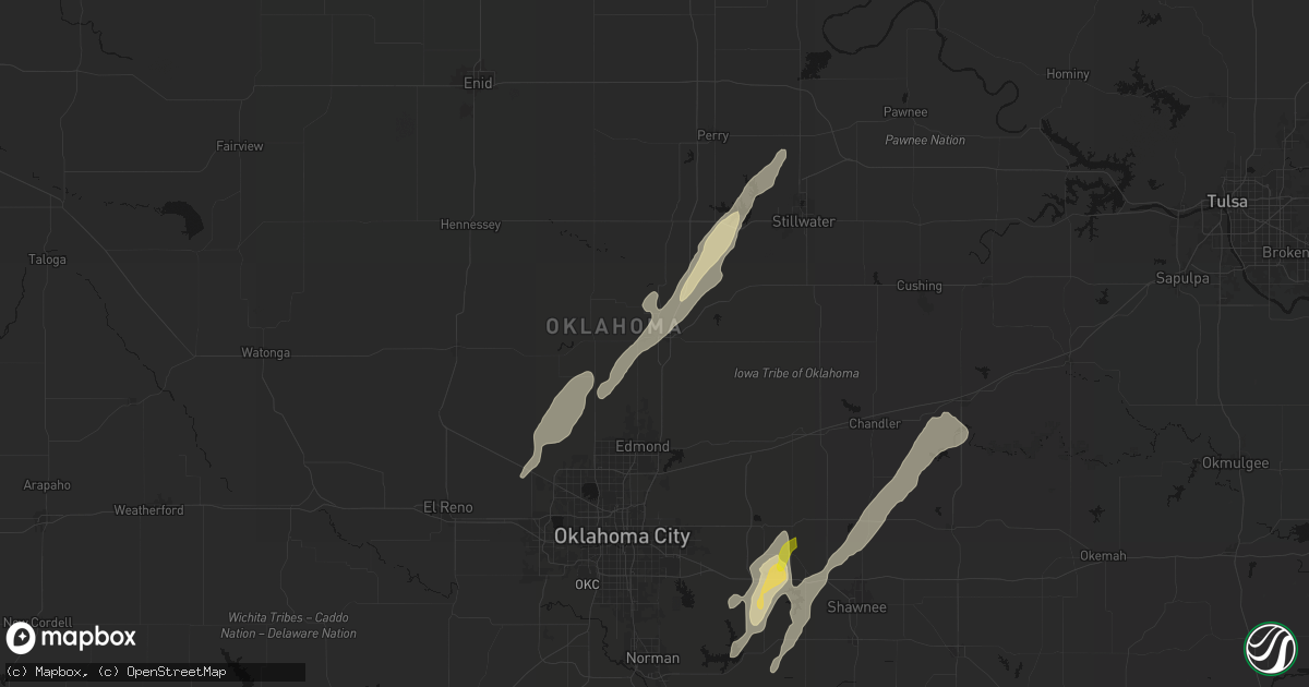 Hail map in Guthrie, OK on March 6, 2026