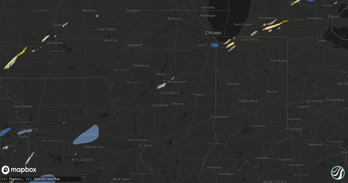 Hail map in Illinois on March 6, 2026