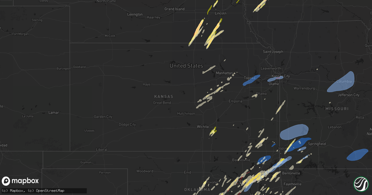 Hail map in Kansas on March 6, 2026