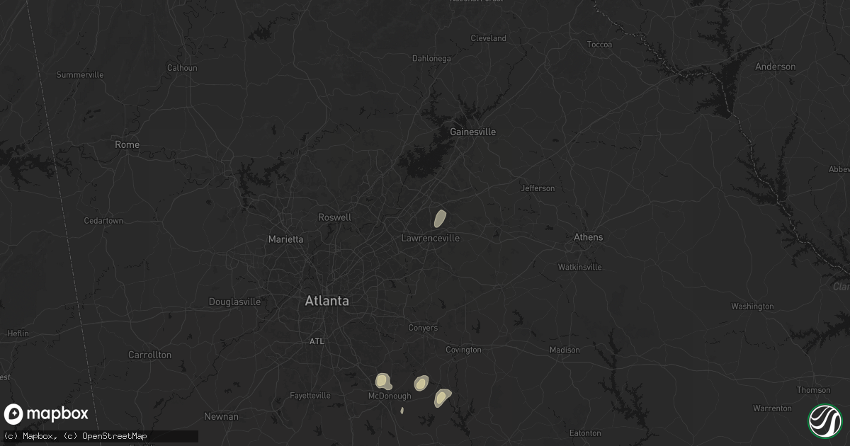Hail map in Lawrenceville, GA on March 6, 2026