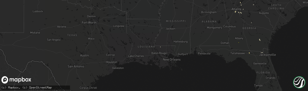 Hail map in Louisiana on March 6, 2026