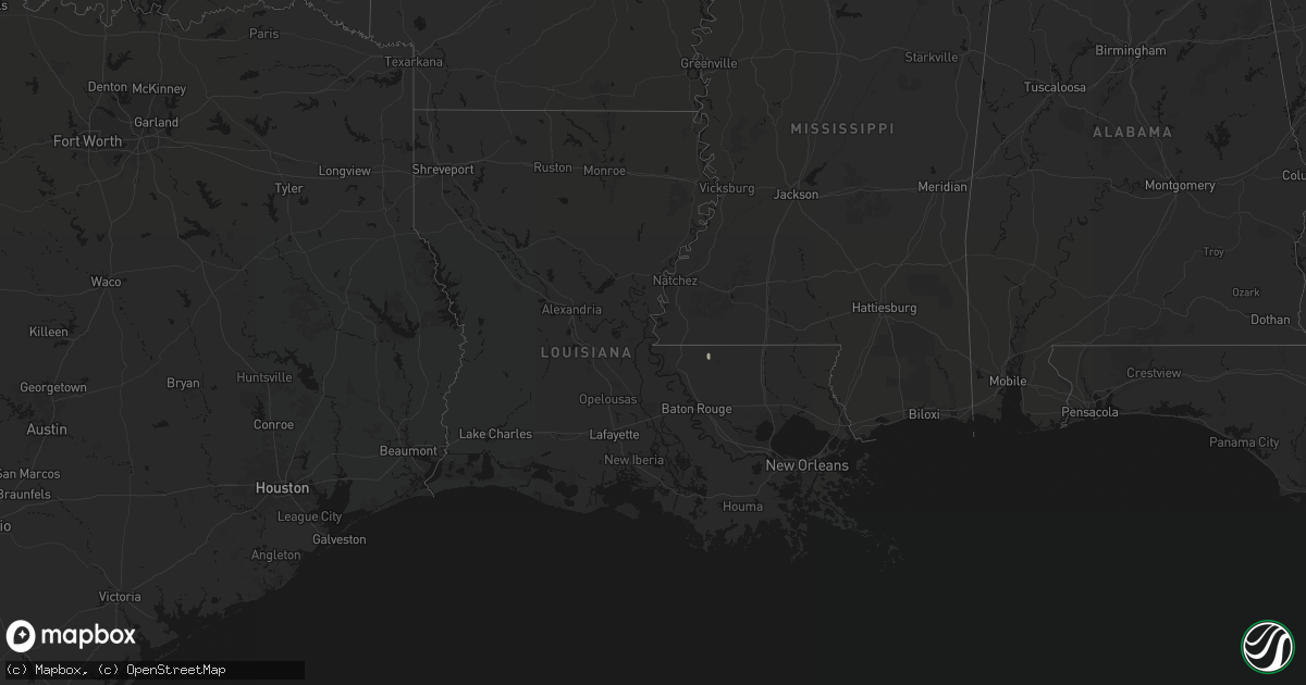 Hail map in Louisiana on March 6, 2026