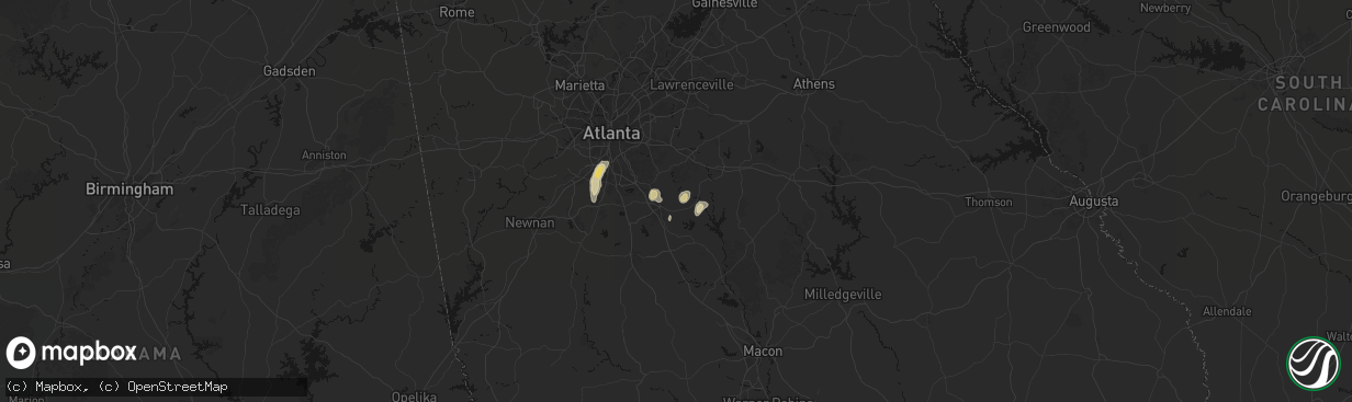 Hail map in Mcdonough, GA on March 6, 2026