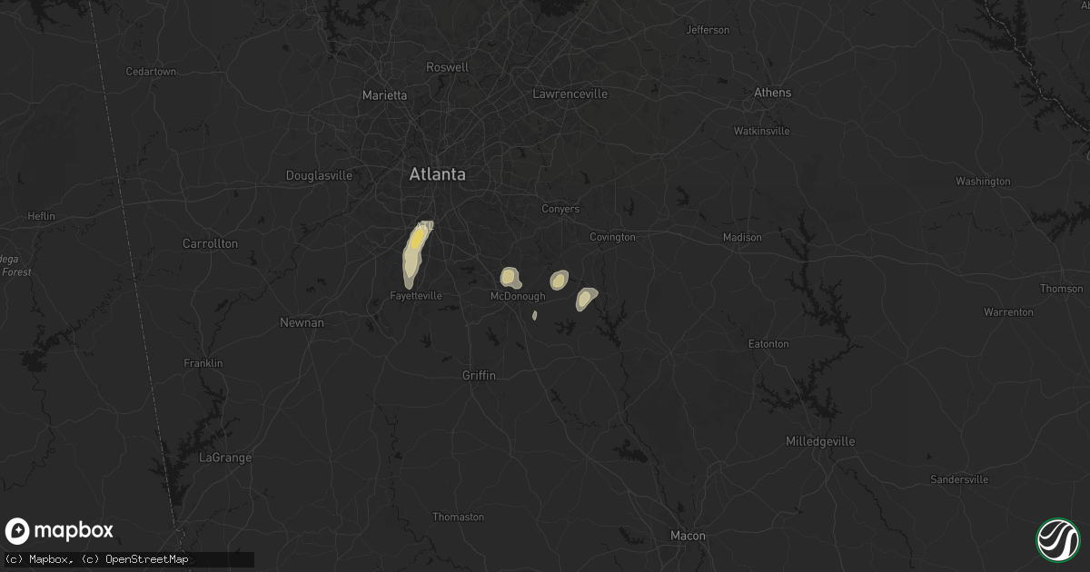 Hail map in Mcdonough, GA on March 6, 2026