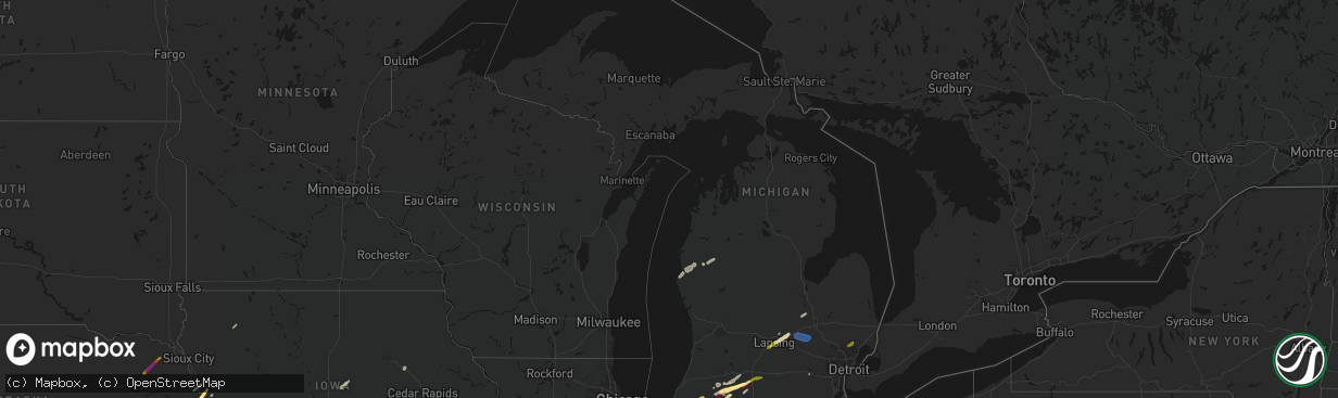 Hail map in Michigan on March 6, 2026