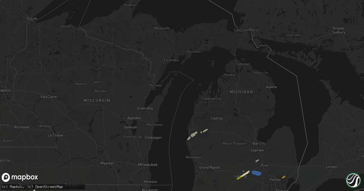 Hail map in Michigan on March 6, 2026