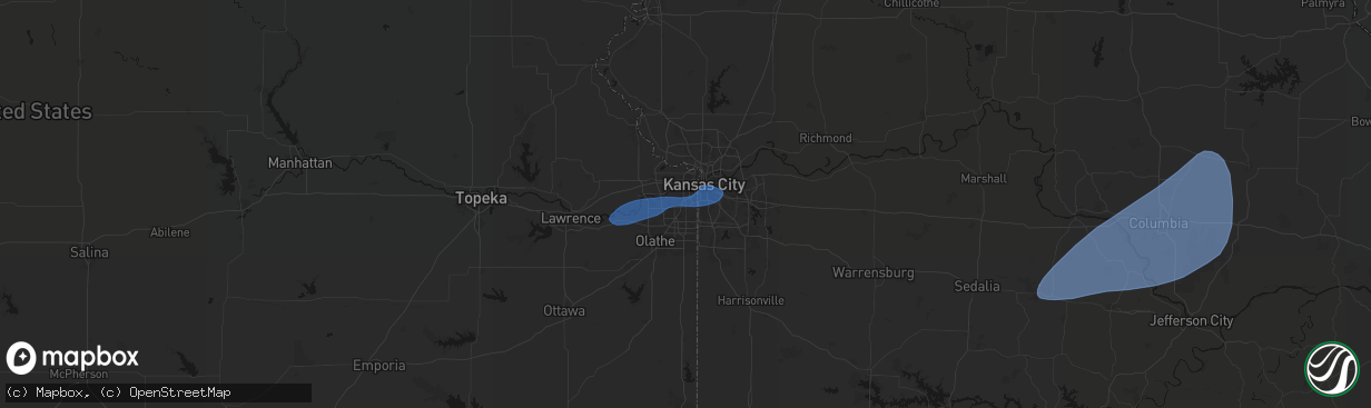 Hail map in Mission, KS on March 6, 2026