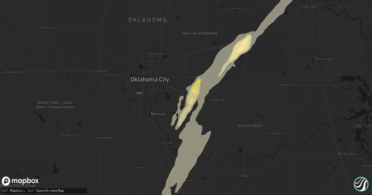 Hail map in Newalla, OK on March 6, 2026