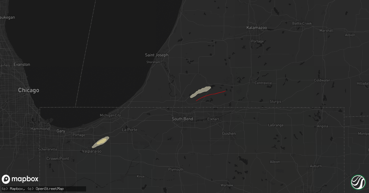 Hail map in Niles, MI on March 6, 2026